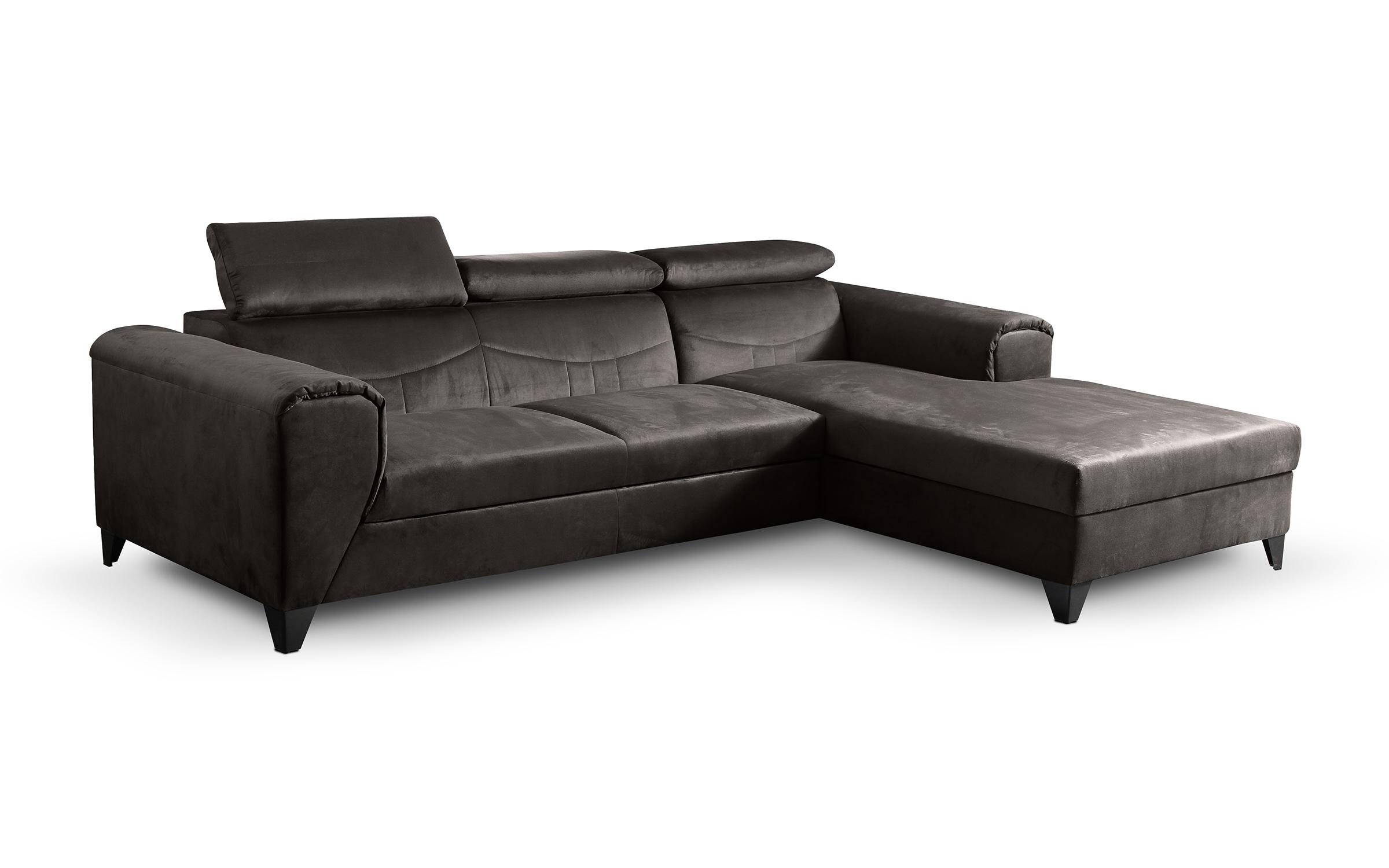 Γωνιακός καναπές Metron, σκούρο καφέ  1
